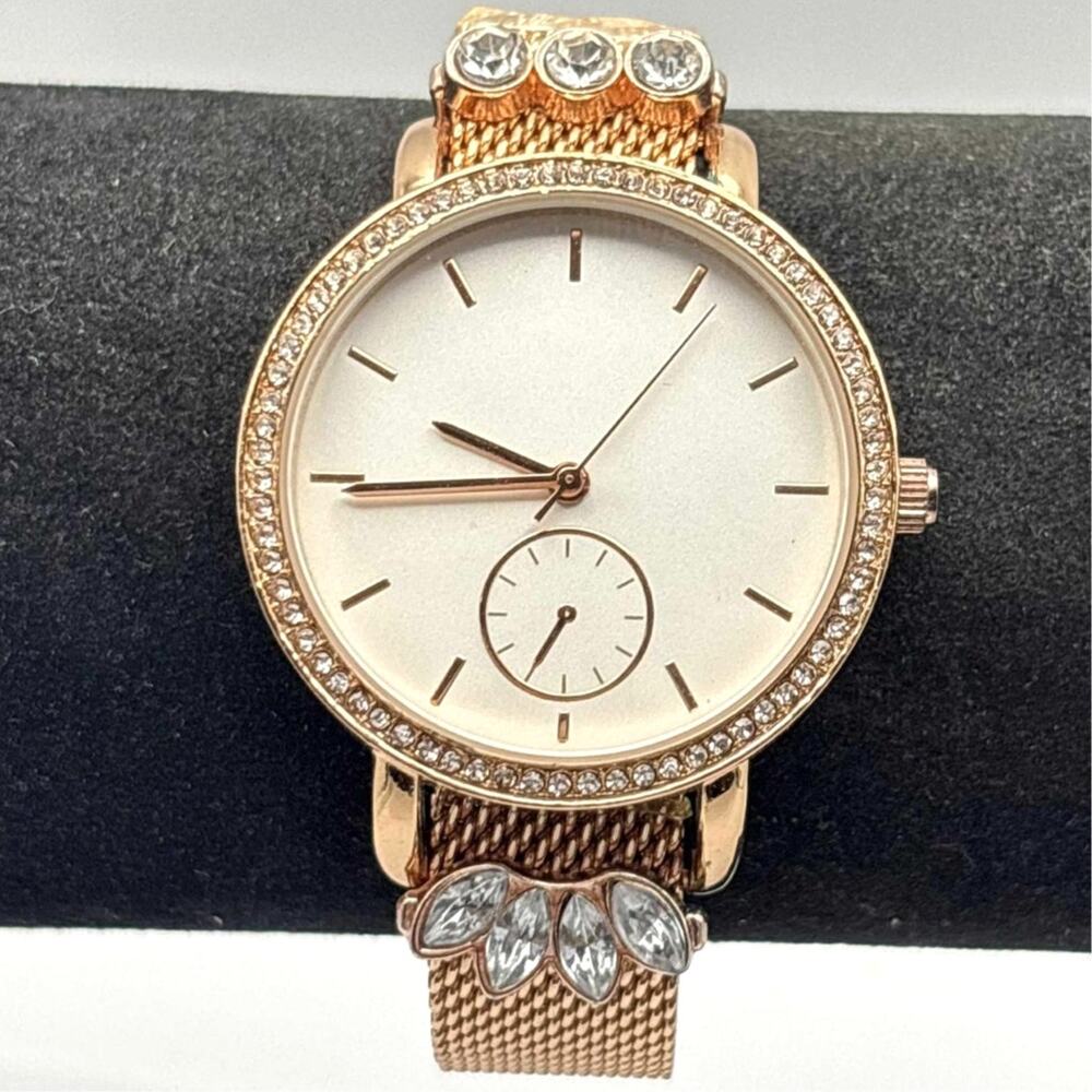 Rose Gold Crystal Watch